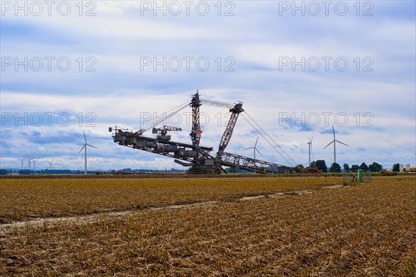 Large excavator on the edge of the Garzweiler opencast lignite mine