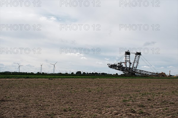 Large excavator on the edge of the Garzweiler opencast lignite mine