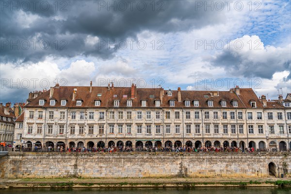 Historical architecture of the Quai Vauban on the river Doubs