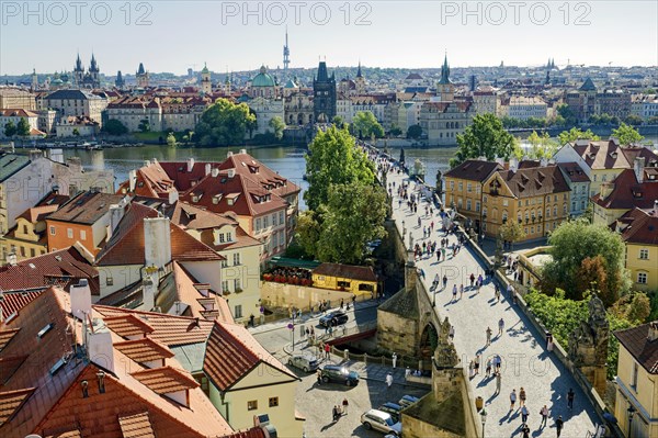 View of Charles Bridge from the Lesser Town Bridge Tower