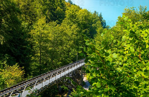 The Oldest Cable Train in Europe with the View over Lake Brienz with Mountain in Giessbach