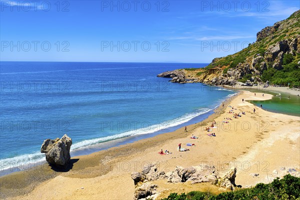 View of sandy beach of Preveli