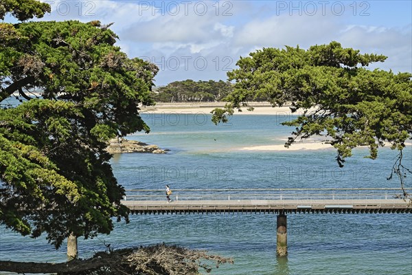 Pier in shallow sea water off Le Croisic