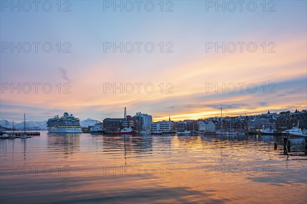 Tromso Harbour at sunset