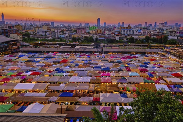 Beautiful sunset over skyline of Bangkok