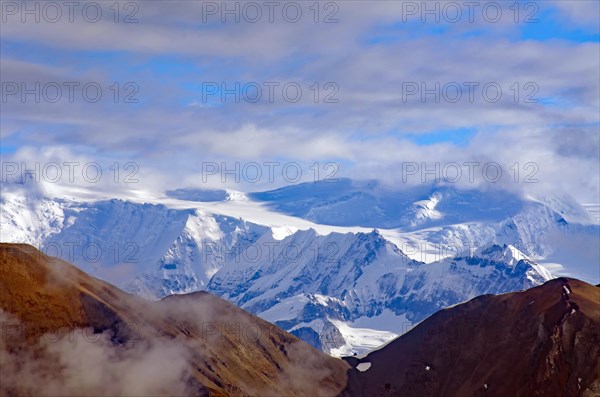 Mountains and huge glaciers