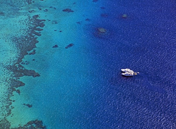 Aerial View of Michaelmas Reef offshore from Cairns Queensland Australia