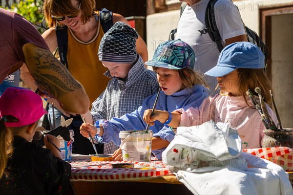 Children paint