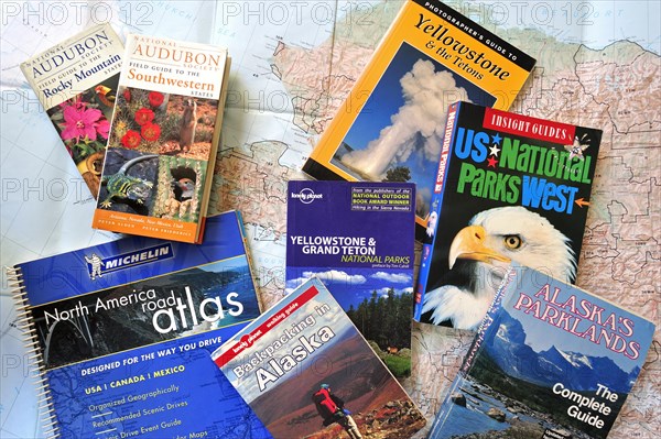 Road map and travel guides about North America