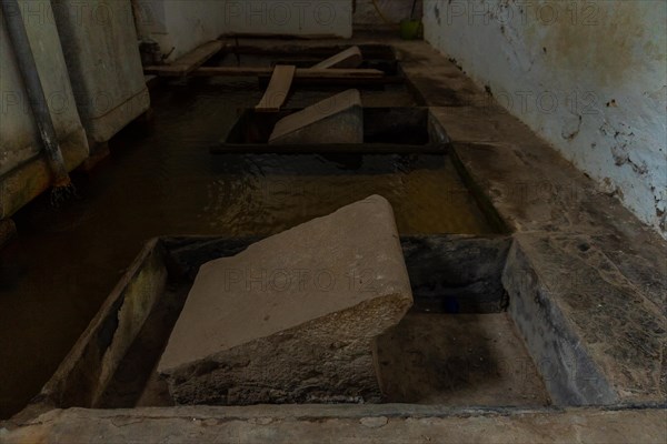 Old laundry of the old Santa Clara Monastery in the town of Azkoitia next to the Urola river. Founded by Don Pedro de Zuazola