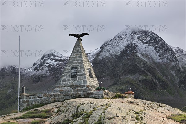 Wold War I memorial along the mountain pass Passo di