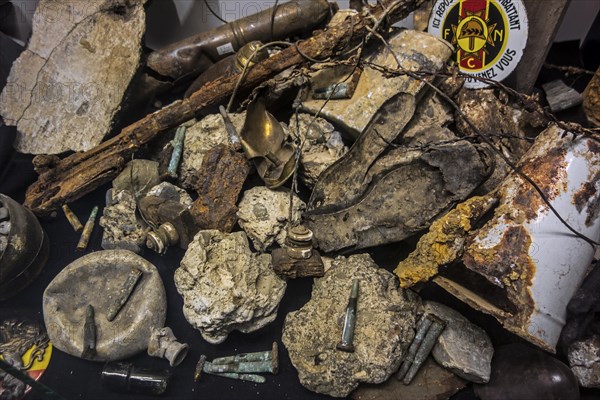 Battlefield findings at the Fort de Loncin museum about the First World War One near Liege