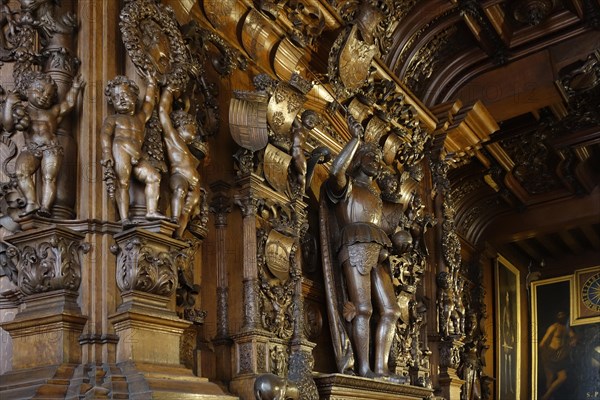 16th century Emperor Charles mantelpiece in Alderman's chamber at Brugse Vrije