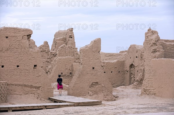 Tourist visiting Jiaohe