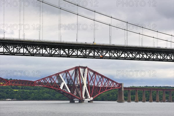 The Forth Road Bridge and Forth Railway Bridge