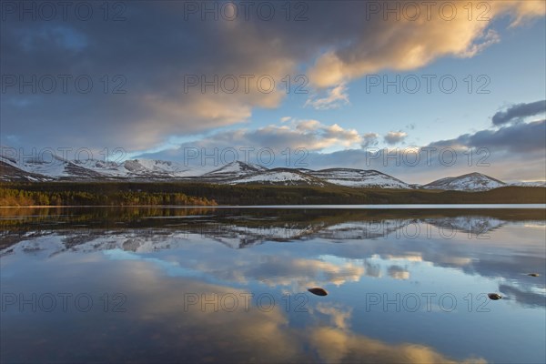 Loch Morlich at sunset in winter