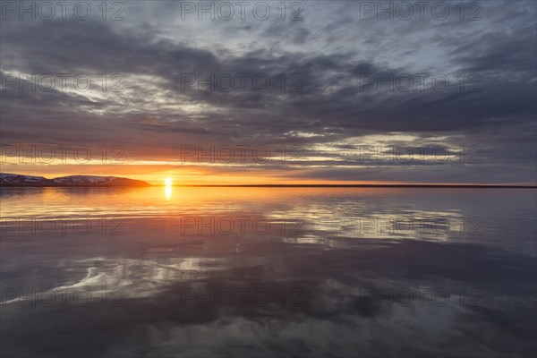 Liefdefjorden at sunset in summer