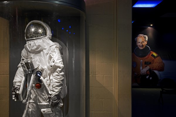 Space suit and astronaut Dirk Frimout at the Euro Space Center