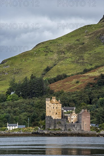 Eilean Donan Castle in Loch Duich seen from Totaig