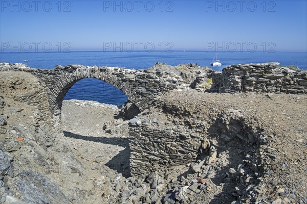 15th century ruins of Fort de la Mauresque at Cap Gros near Port-Vendres