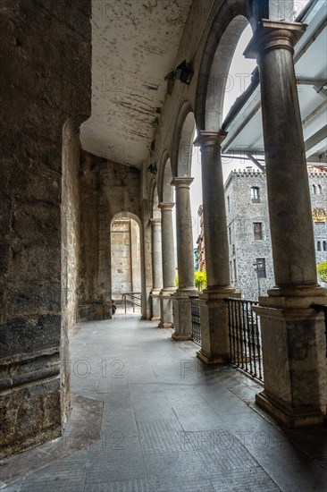 Columns in the basement of the church of Santa Maria La Real in the town of Azkoitia next to the Urola river