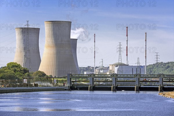 Cooling towers of the Tihange Nuclear Power Station along the Meuse River at Huy