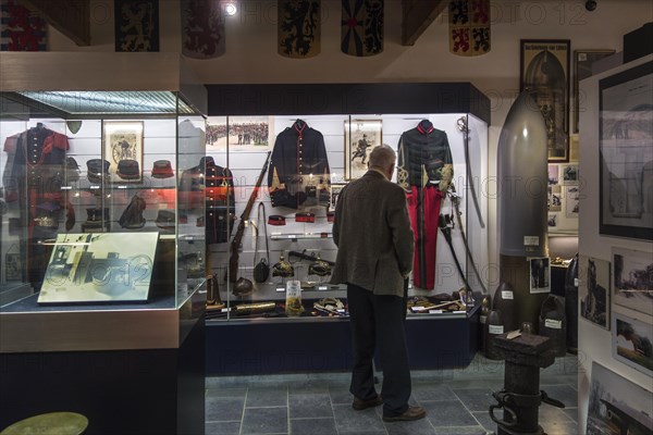 Tourist visiting the Fort de Loncin museum about the First World War One near Liege