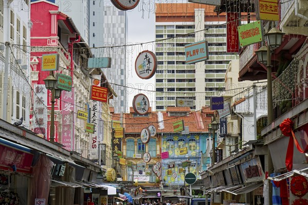 Street and colourful signs in Chinatown