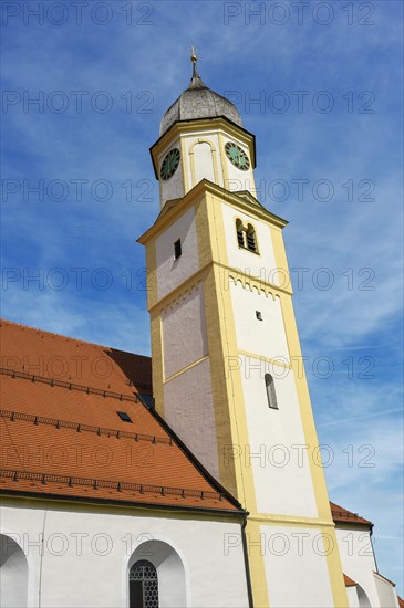 Church tower with clocks