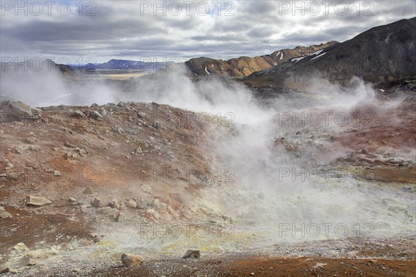 Steam from fumaroles