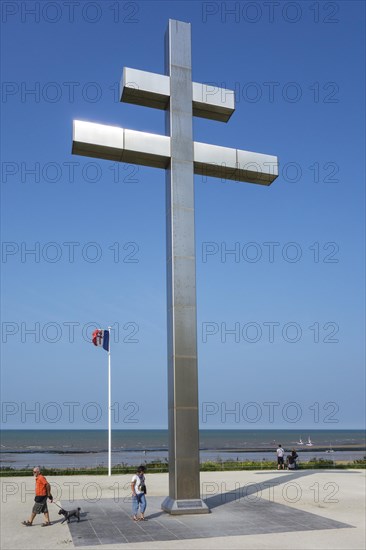 The cross Croix de Lorraine in front of Juno Beach