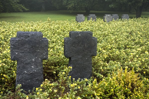 Graves of German soldiers at the First Wolrd War One Deutscher Soldatenfriedhof Consenvoye