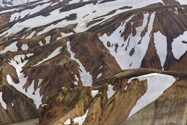 Rhyolite mountains at the Landmannalaugar valley in the Fjallabak Nature Reserve