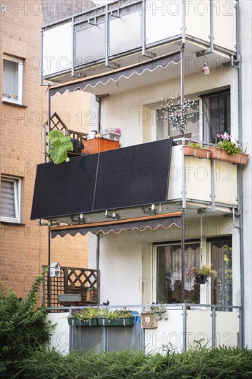 Balcony power plant Solar panel on a balcony in Hilden