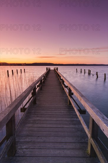 Jetty at sunset at Lake Ratzeburg