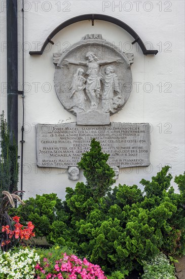 Gravestone with floral decoration