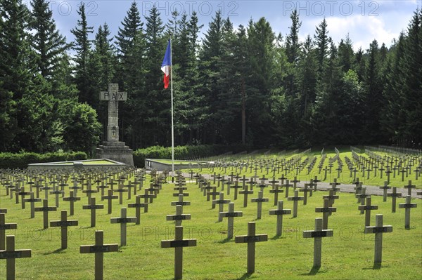 French military cemetery the First World War battlefield Le Linge at Orbey