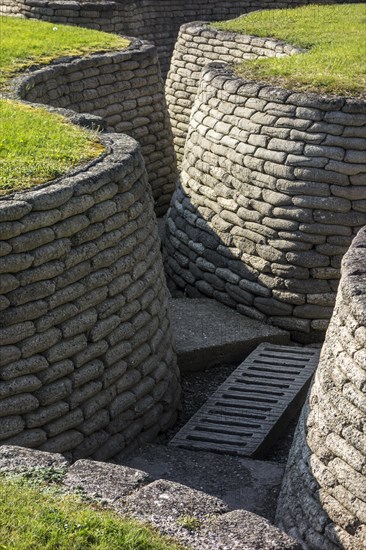 Preserved battlefield showing trenches near the Canadian National Vimy Memorial