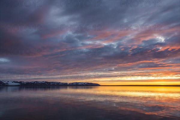 Liefdefjorden at sunset in summer