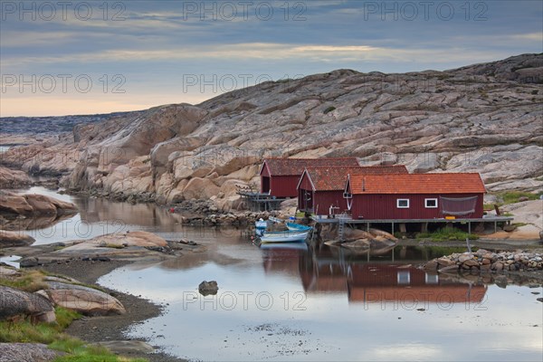Wooden fishing huts in Ramsvik
