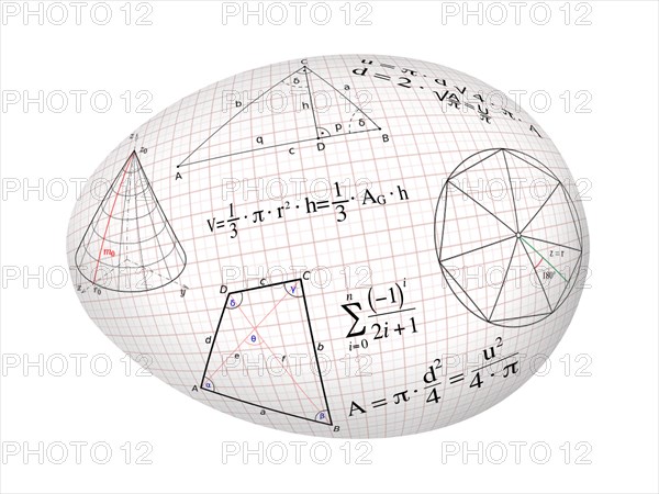 Mathematics formulas on an egg