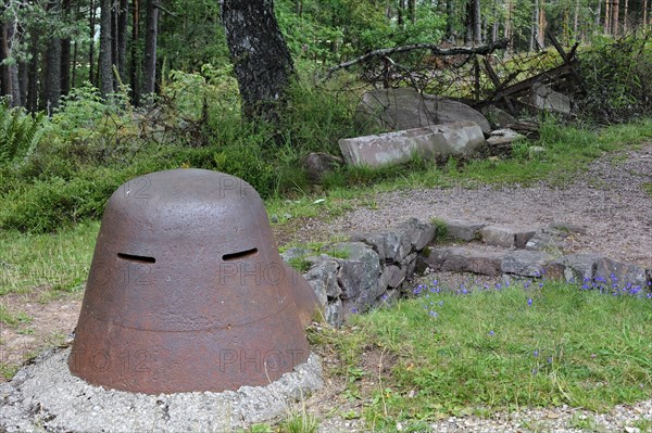 Iron turret from trench at the First World War battlefield Le Linge at Orbey