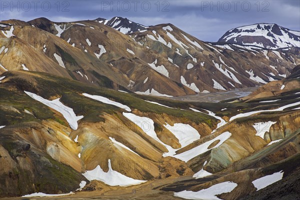 Rhyolite mountains at the Landmannalaugar valley in the Fjallabak Nature Reserve