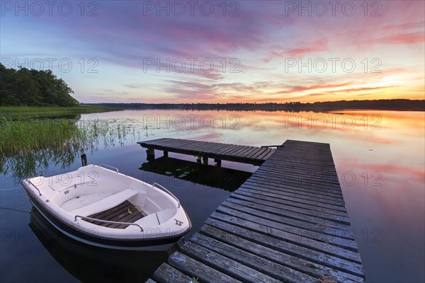 Jetty at sunset at Lake Ratzeburg