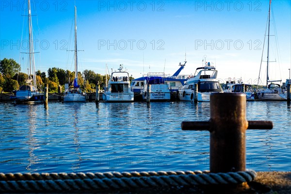 Sport boats in the harbour of Travemuende