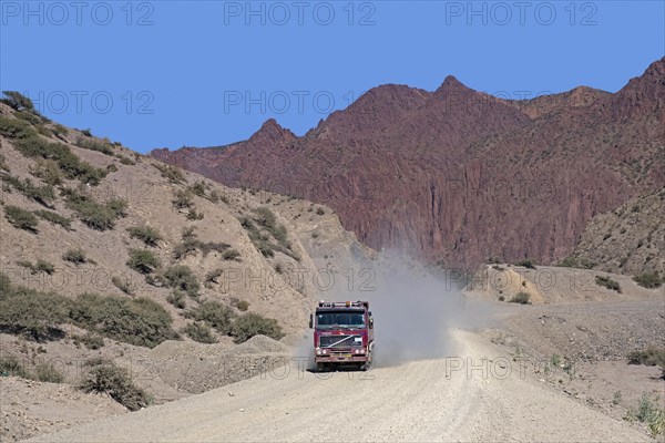 Truck driving on dirt road Route 21