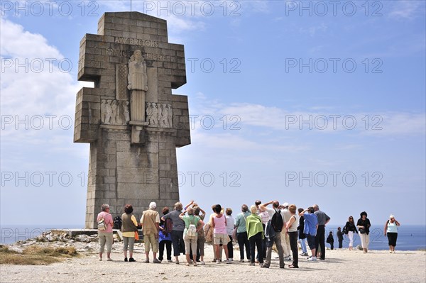Tourists visiting the Monument to the Bretons of Free France