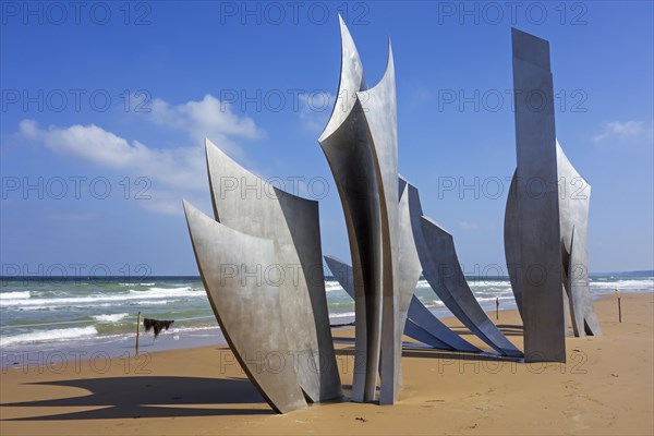 The Second World War Two Omaha Beach monument Les Braves at Saint-Laurent-sur-Mer
