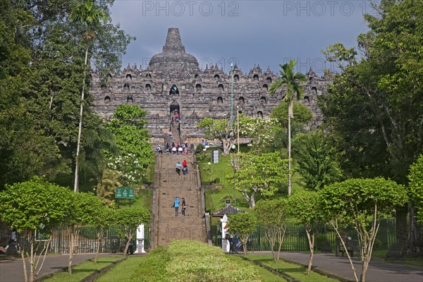 Tourists visiting Borobudur