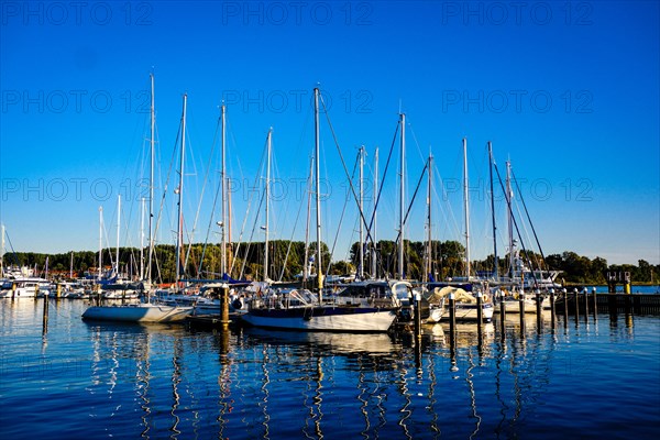 Sailing boats in the harbour of Travemuende. Schleswig-Hollstein